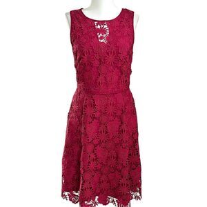 White House Black Market Lace Dress 4 Burgundy wedding cocktail holiday New